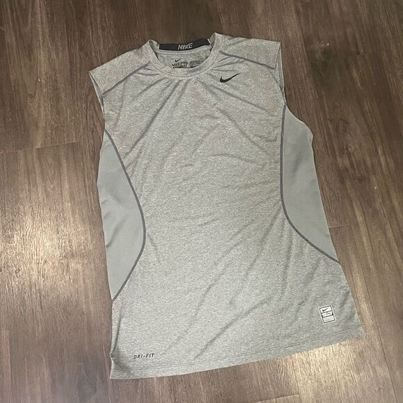 Nike Mens Pro Combat Dri-fit Grey Fitted Tank Top - Picture 1 of 8